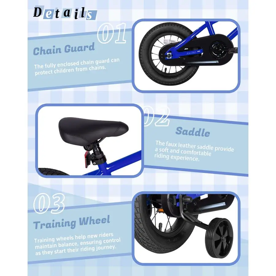 Bicicletta stile BMX per bambini da 14 16 20 pollici con ruote da allenamento per bambini di 214 anni Ragazzi Ragazze Freno sottobicchiere Colore multiplo