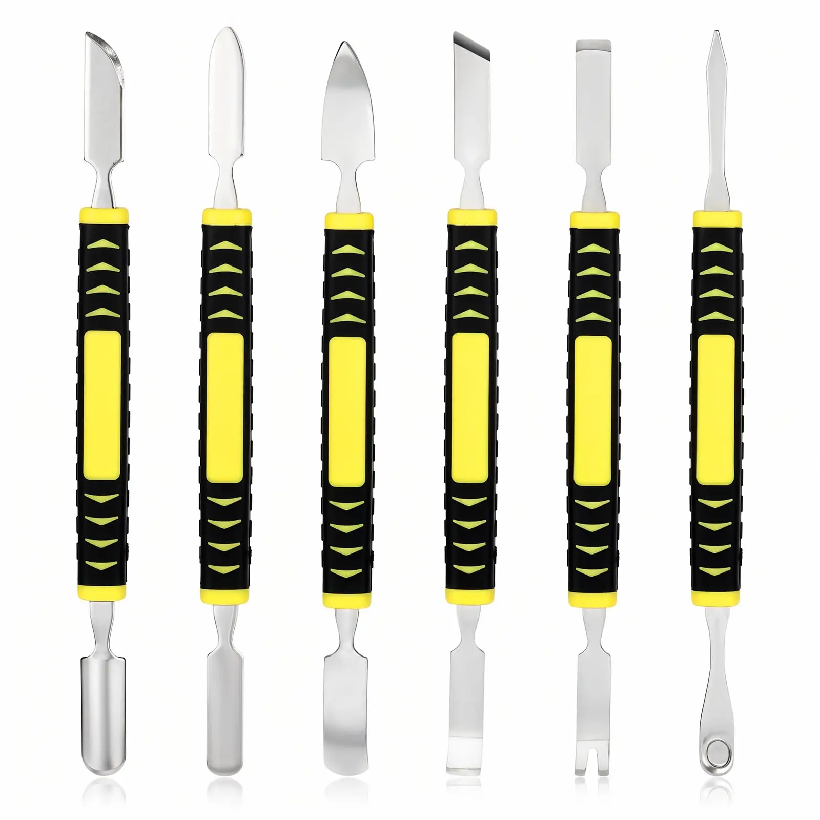 6 Piece Metal Mini Pry Bar Set, Non-Slip Handle Disassemble Installation Repair Tools for Digital Appliances Electronic Devices