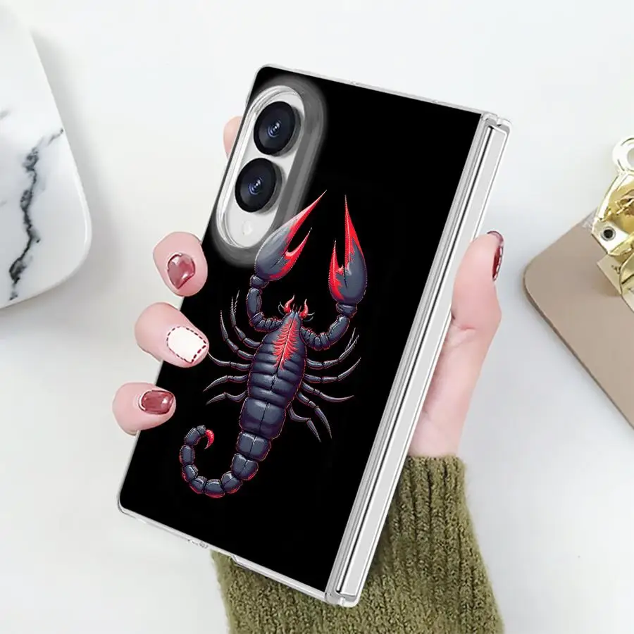 Animal Scorpion Case for Samsung Galaxy Z Fold 8 ZFold 8 PC Hard Luxury ZFold8 Phone Funda