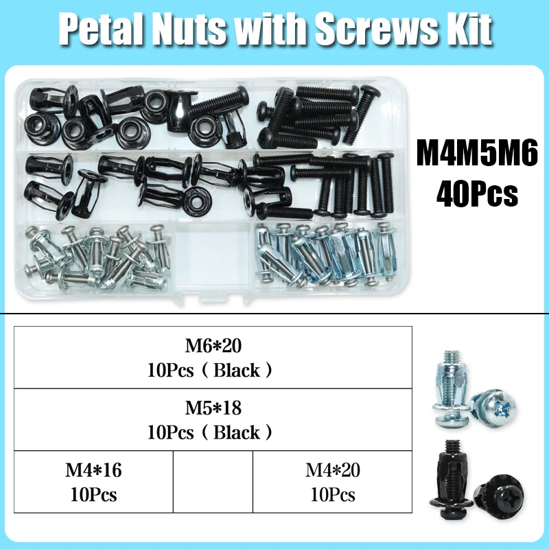 

Expansion Clamp Petal Rivet Lock Jack Nut Bolt Set Steel Hollow Wall Iron Rivet Riveter Fixed License Plate For Car Screw M4 M5