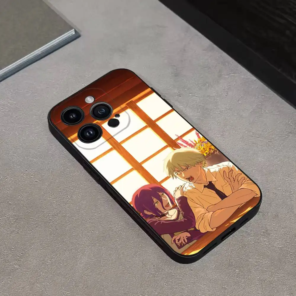 C-Chainsaw Man R-RezeS Phone Case For iPhone 17,16,15,14,13,12,Pro,Max,Plus,E,SE4,Air,Mini Black Soft Cover