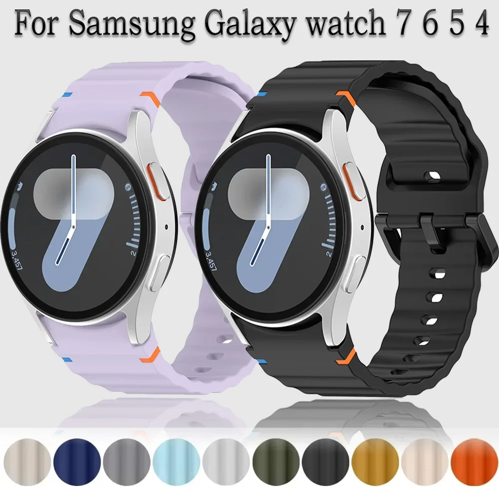 Oficjalny oryginalny silikonowy pasek do Samsung Galaxy Watch 6 4 Classic 47mm 46mm 43/42mm Wymienny pasek do zegarka 7 6 5 4 40mm 44mm