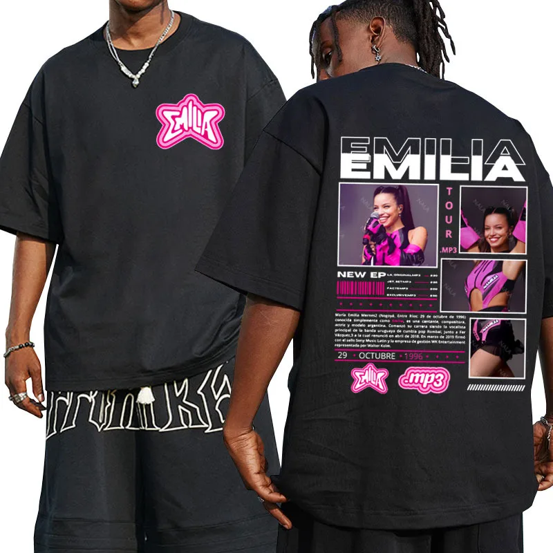 Emilia Mernes MP3 Tour T-shirts Mens Womens Clothing Fashion Hip Hop Oversized T Shirt Fashion Casual Cotton Short Sleeve Tshirt