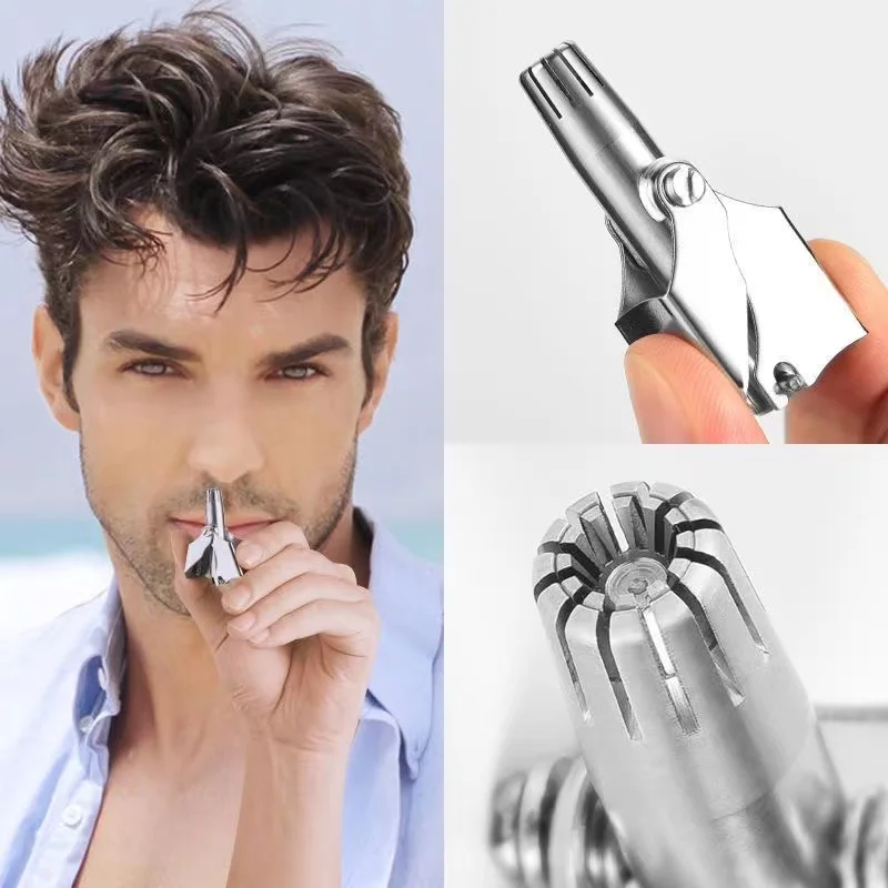 Eliminate Uncomfortable Nose Hair Removal with Wapealy Manual Stainless Steel Rotate Clip!