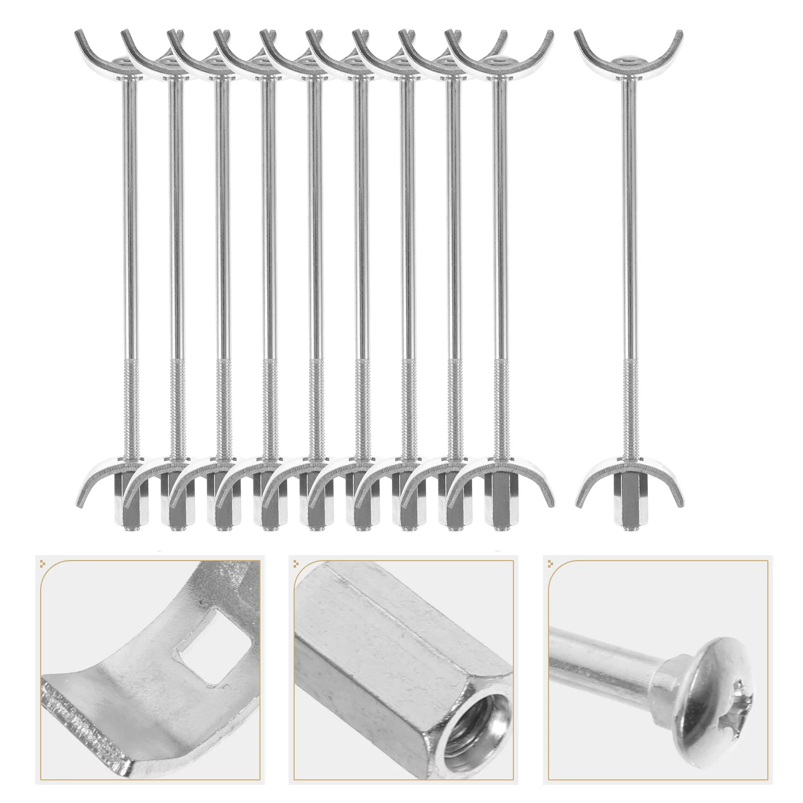 10 Pcs Countertop Connection Connector Clamp Furniture Part Laminate Galvanized Steel Thread Bolt Kitchen Worktop Joint