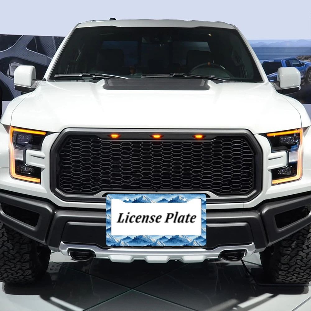 1 قطعة مشهد الجبل الأزرق 2-Hole إطار لوحة الرخصة مادة الألومنيوم 6x12 بوصة مع المسمار مجموعة الرجعية الجدة سيارة الديكور