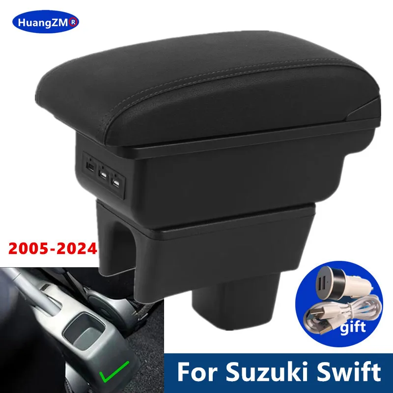 For Suzuki Swift Armrest Box For Suzuki Swift 2005-2024 Car Armrest  Storage box Dedicated Retrofit Interior Car Accessories