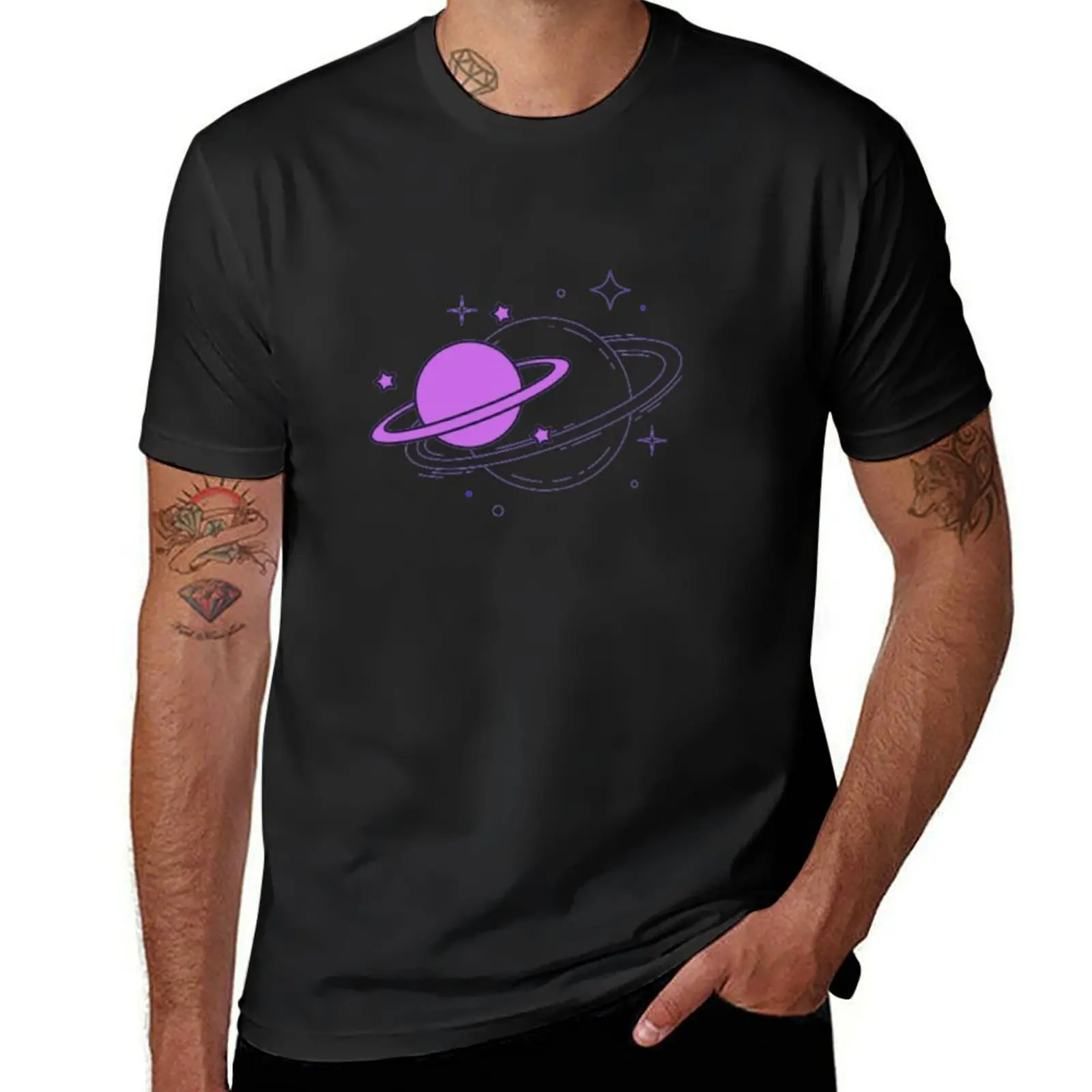 Line Art Planet T-Shirt cute tops kawaii clothes graphics cute clothes mens champion t shirts