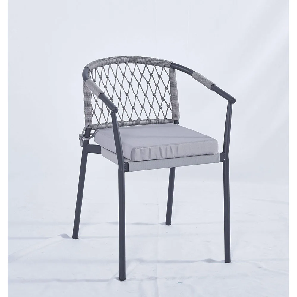 Modern Comfortable Waterproof Hotel Outdoor Furniture Set High Back Patio Rattan Wicker Dining Garden Chair