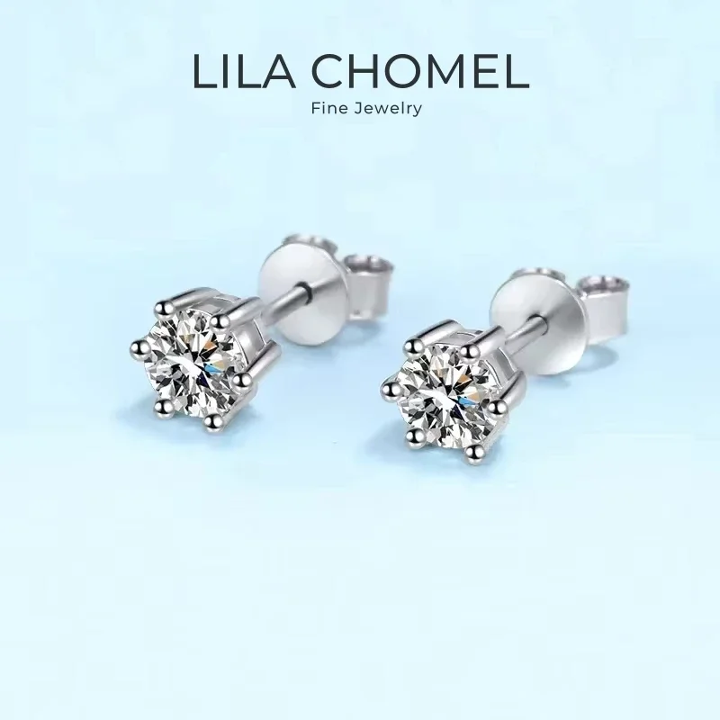 Girl Friend Valentine's Day 18K White Gold Women Wedding 0.3/0.5/1CT Moissanite Diamond Lover PT950 Wife Birthday Gift Earrings
