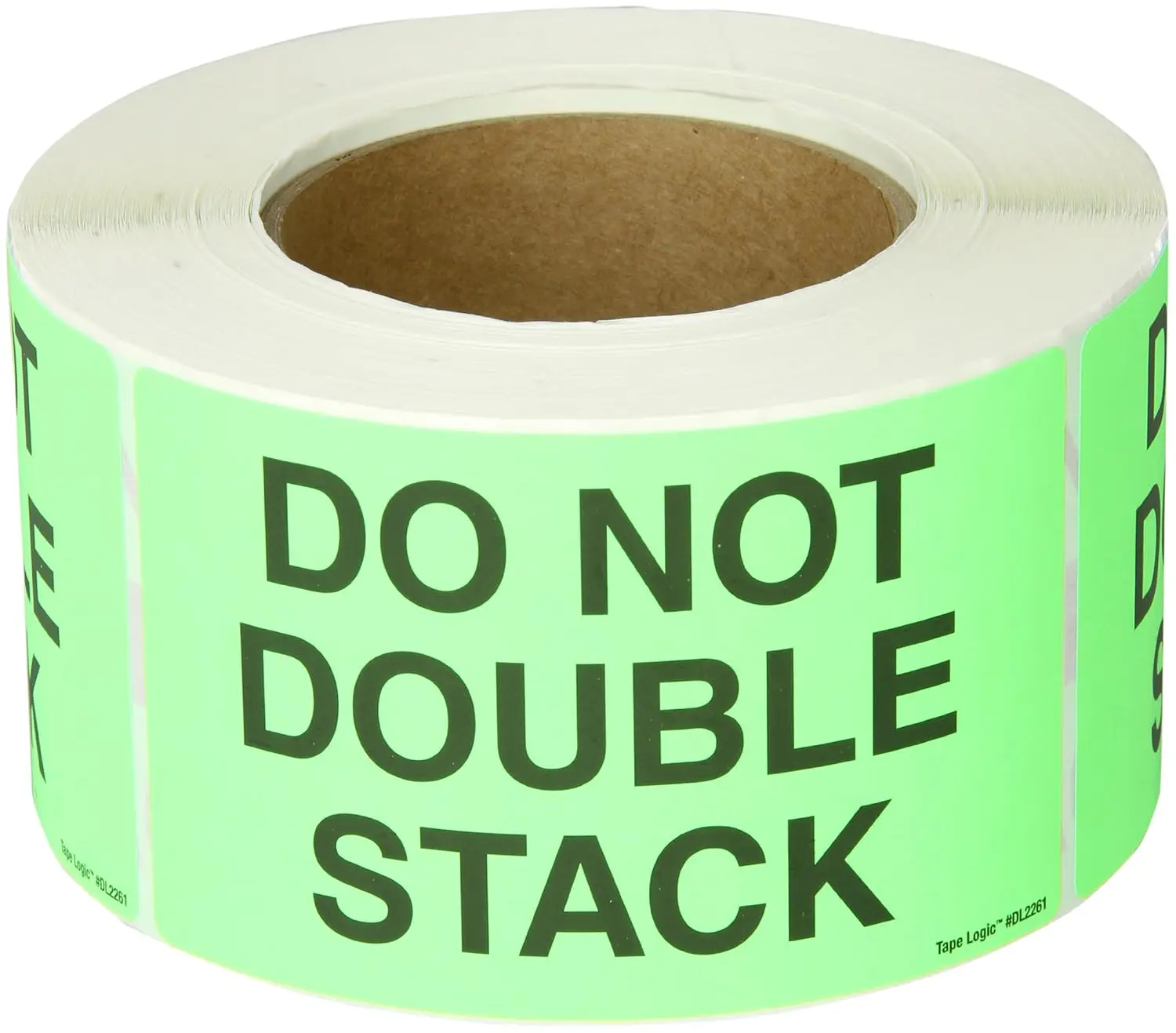 

3" x 5","Do Not Double ck" Fluorescent Green Warning Sticker, for Shipping, ling, Packing, and Moving (1 Roll of 500
