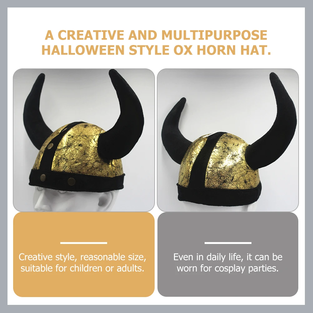 

Creative Halloween Ox Horn Hat Decoration Party Favor Costume Accessory Lightweight Comfortable Style Decorative Hair