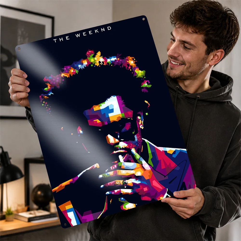 The Weeknd Poster Musical Wall Art Customized Retro Metal Tin Sign for Studio Bedroom Home Decor Music Fan Gift Room Decoration