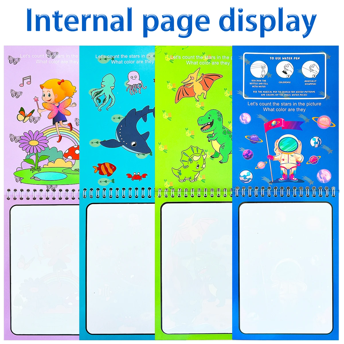 The magical water Book for children - Color - Transform cartoon painting coloring books, fun and educational water drawing books