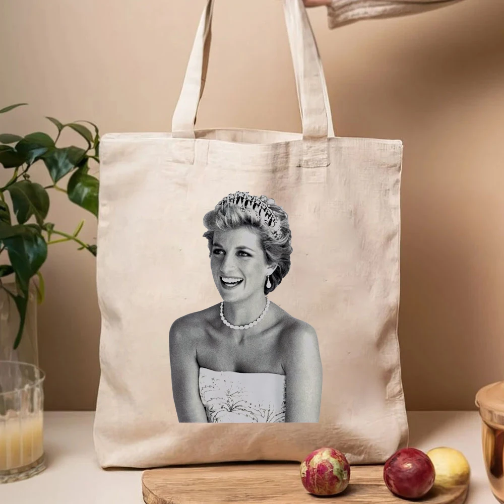 Prinzessin von Wales Dame Diana Dynastie Einkaufstaschen lustige Stil Gamer Kult Film Musik Geschenk Frauen Handtasche Grafik Taschen Leinwand Tasche