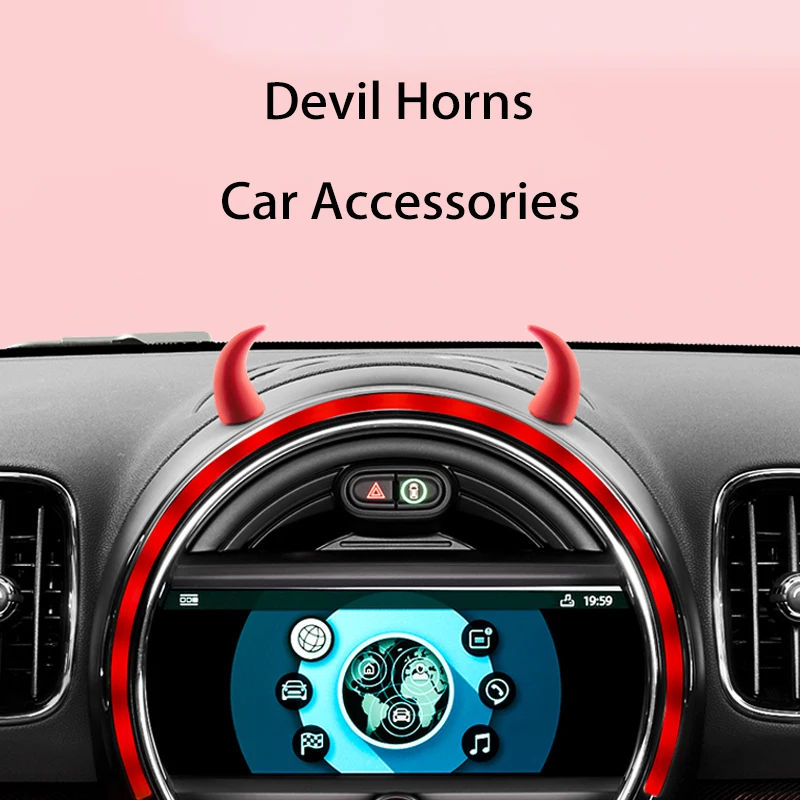Car Inner Decor Devil Horn Styling Stickers Dashboard Ornament  Accessorie For Mini One Cooper S F54 F55 F56 F60 R55 R56 R60 R61