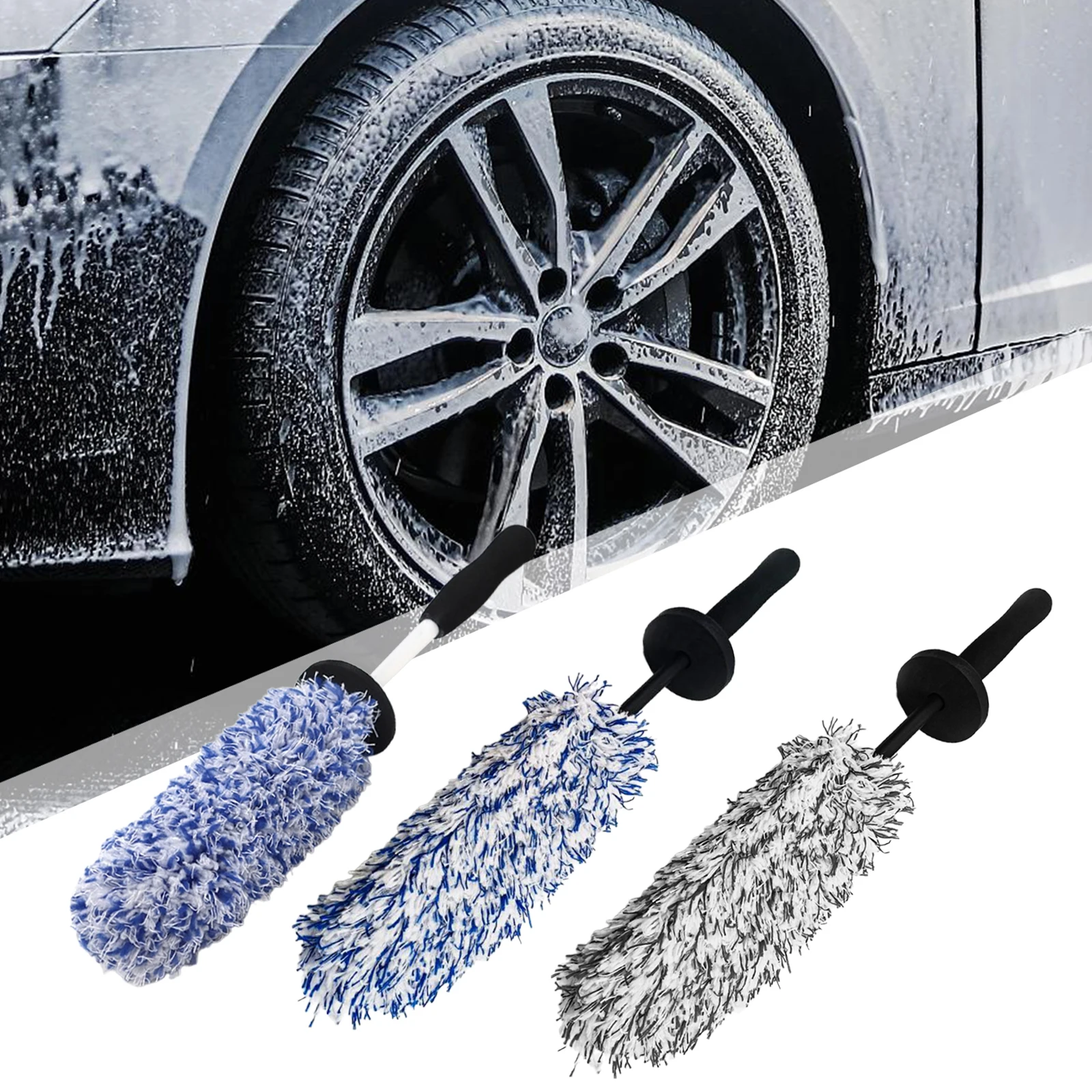 Wheel Brush Car Rim Detail Brush, Ultra Fine Fiber Brush Car Wheel Hub Cleaning Brush Cleaning Tool for Car Wheel Hub Bike Truck