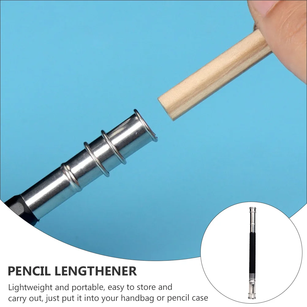 

10Pcs Pencil Lengthener Stainless Steel Double-End Metal Extender Holder for School Office Art Supplies Pencil Lengthener