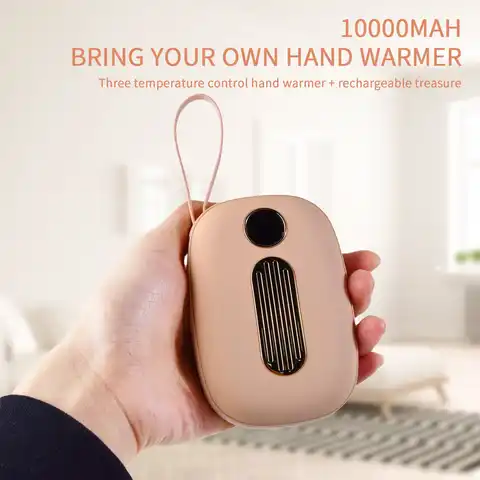 10000mah elektrisk handvärmare, mensvärmare för kvinnor, typ C powerbank, bärbar utomhus 10 best sales rosa powerbank - №8