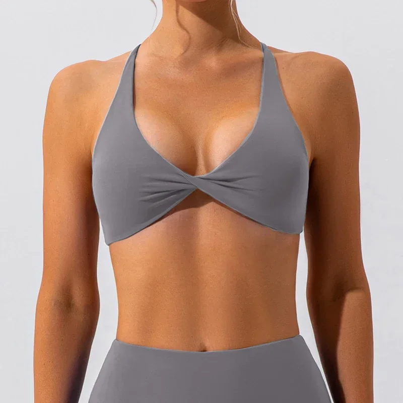 Sexy Gym Top Women Crease Sports Bra Running Back Cross Yoga Bra Breathable Sports Underwear Women Fitness Workout Top Women image 6