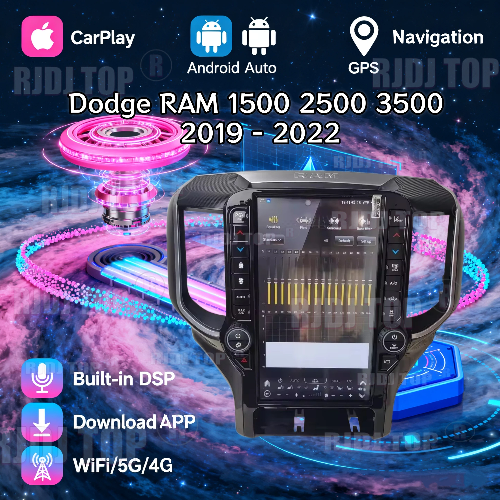 13.6 بوصة أندرويد 13 ل دودج رام 1500 2500 3500 2019 - 2022 راديو السيارة الوسائط المتعددة السيارات مشغل استريو شاشة تعمل باللمس GPS رئيس وحدة #1