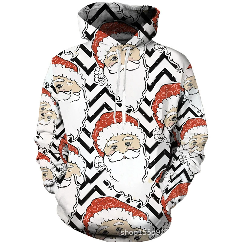 Men's Autumn And Winter New Hoodie 3d Christmas Atmosphere Fashion Digital Printing Pullover Daily Popular Streetwear Clothing