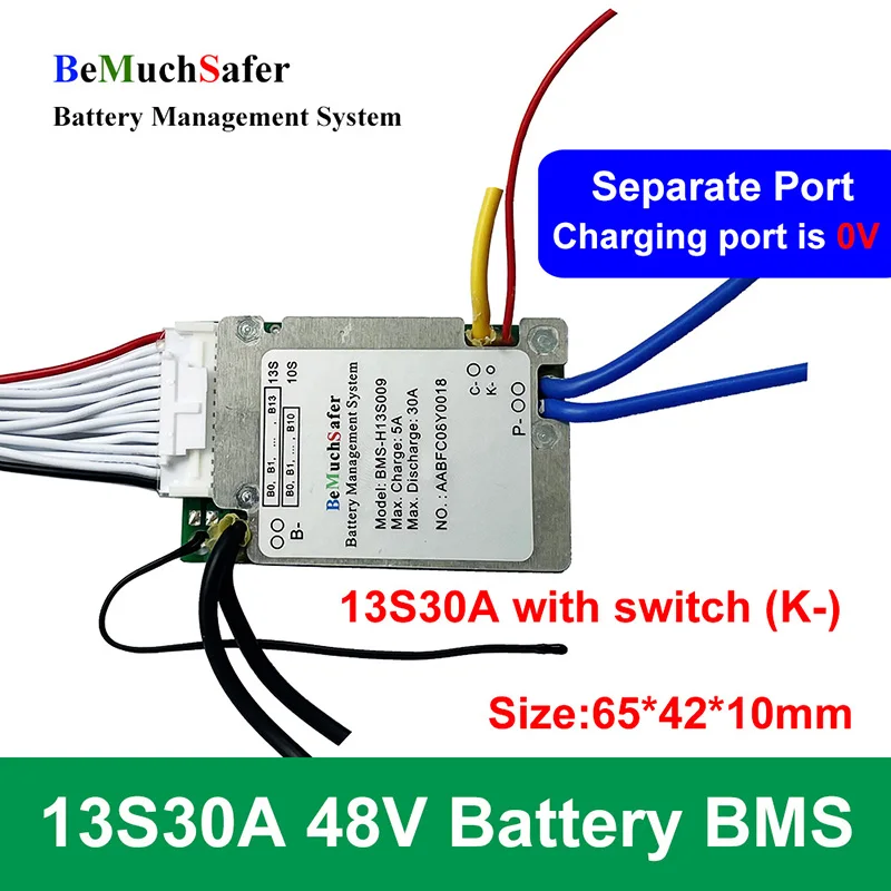 BeMuchSafer 36V 43.2V 48V BMS 10S 12S 13S 20A 30A 10S20A 12S20A 13S20A 10S30A 13S30A 12S30A dla DIY e-bike E-akumulator do skutera