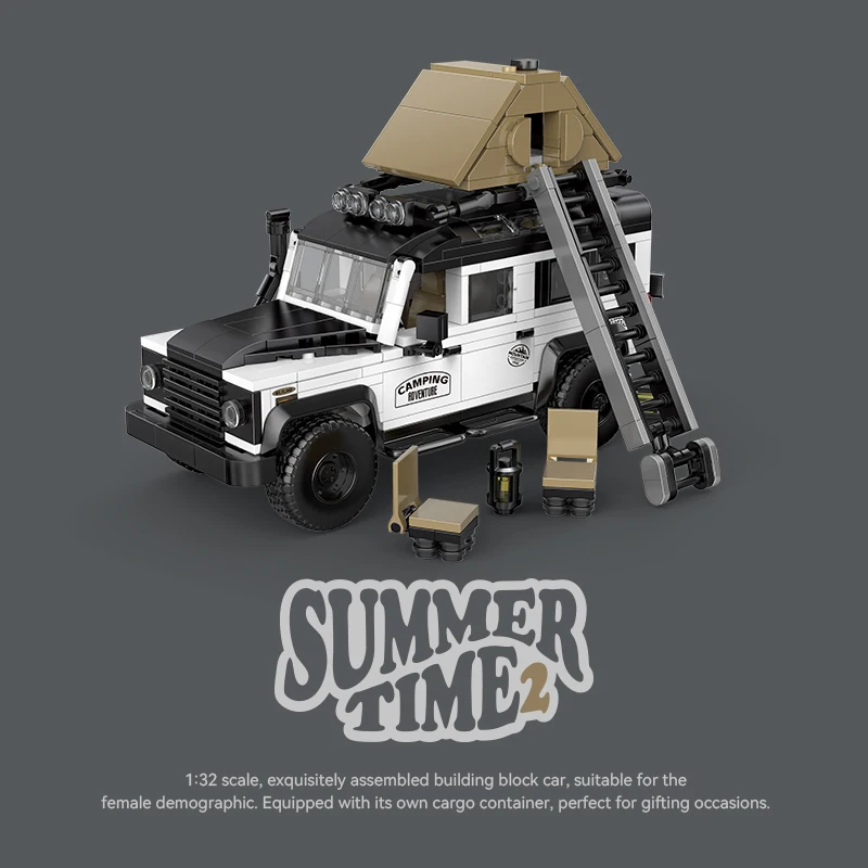 676pcs Station Wagon Building Blocks PB8825 Camping Off Road Pickup Truck Vehicle Cars Model Bricks Toys for Kids Adults Gifts