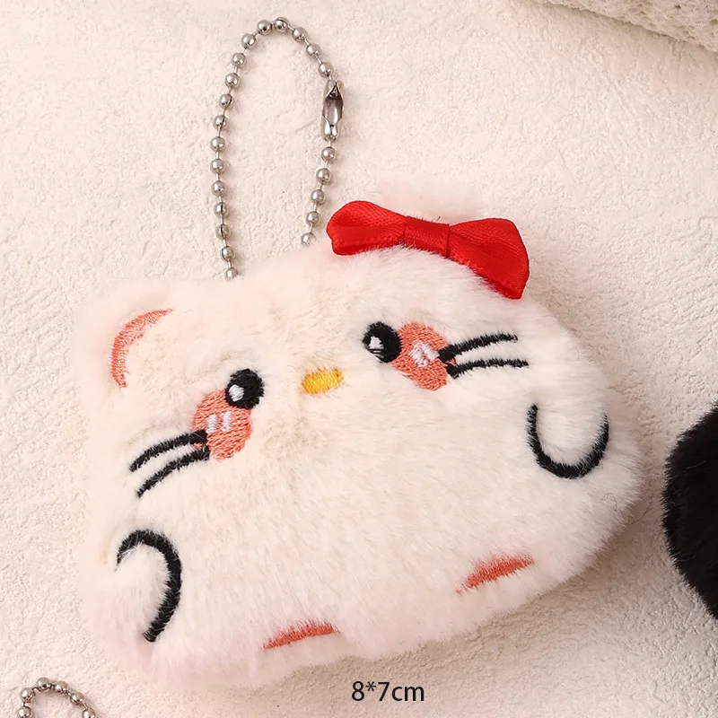 Kawaii Hellos Kittys Plush Pendant Keychain Cute Cinnamorolls Bag U-buckle Pendant Action Figure Doll Brooch Accessory Girl Gift