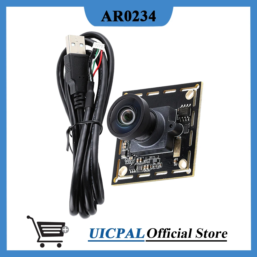 AR0234 Camera Module USB2.0 UVC 1080P 90FPS 130 120 Degree Distortion-Free Supports Win10 11 Android Linux with 5PIN Cable
