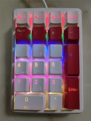 PBT keycap for mechanical keyboard numpad cherry mx backlit translucent keycaps 21 key num pad use