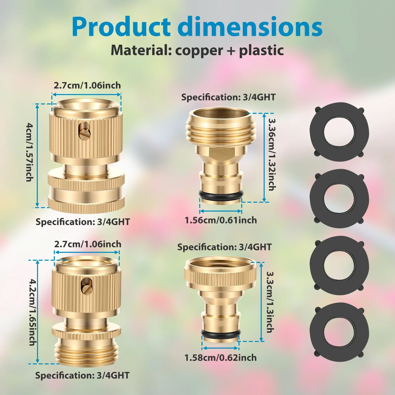 Quick Connect Hose Fittings 3/4