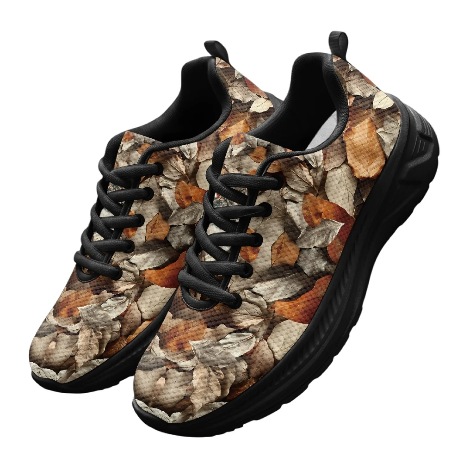 PENSTROLL Dried Leaf Pattern Comfortable Men's Running Shoes Sneakers for Mens Lightweight Gym Shoes