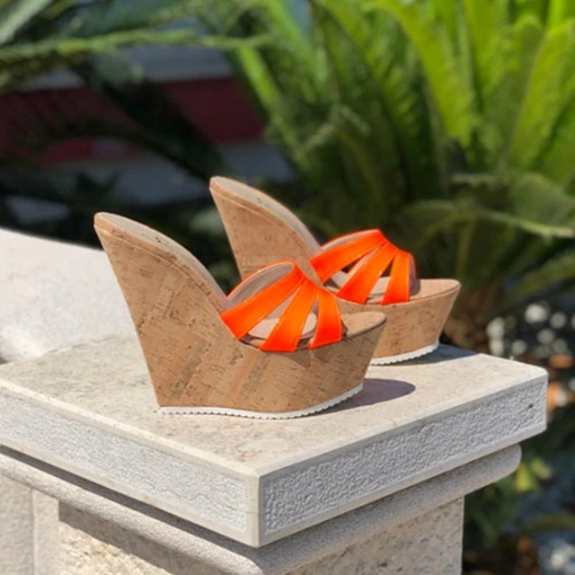 Leather platform wedge sandals clearance