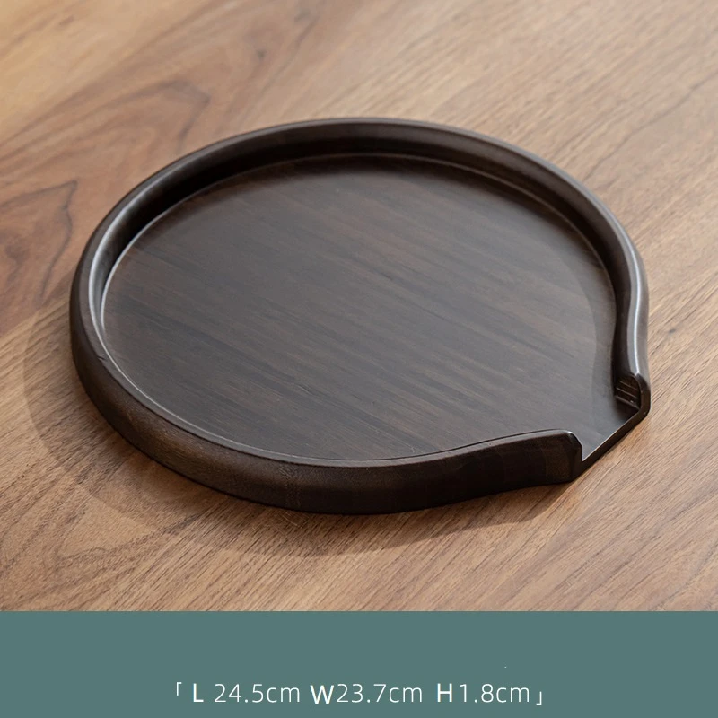 Bamboo Round Tea Tray, Tea Cake Accessories Tea Tray, Tea Ceremony Accessories Bamboo Tea Tray Bamboo Accessories