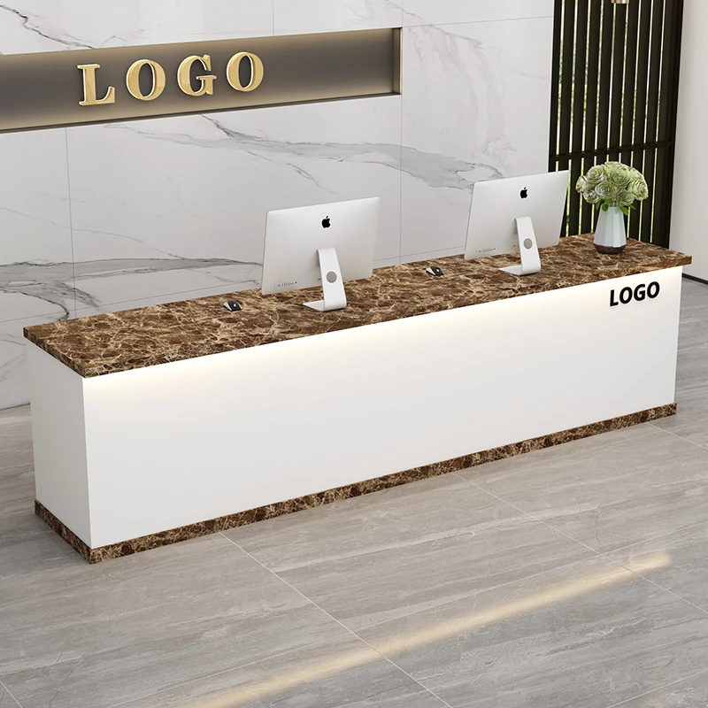 

Luxury Office Reception Desk Counter Aesthetic Storage Aesthetic Reception Desk Counter Italian Trendy Commercial Furniture