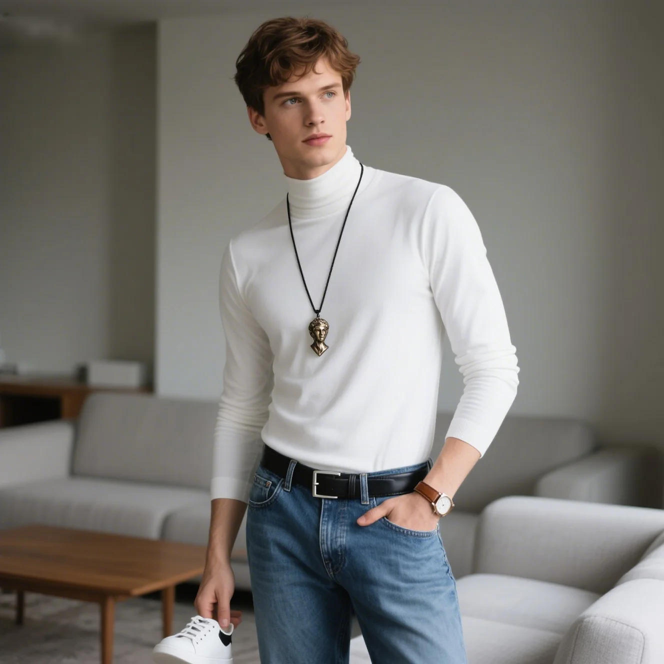 New men's high neck solid color pullover base coat, warm and casual high neck warm coat, men's winter outdoor multi-color option