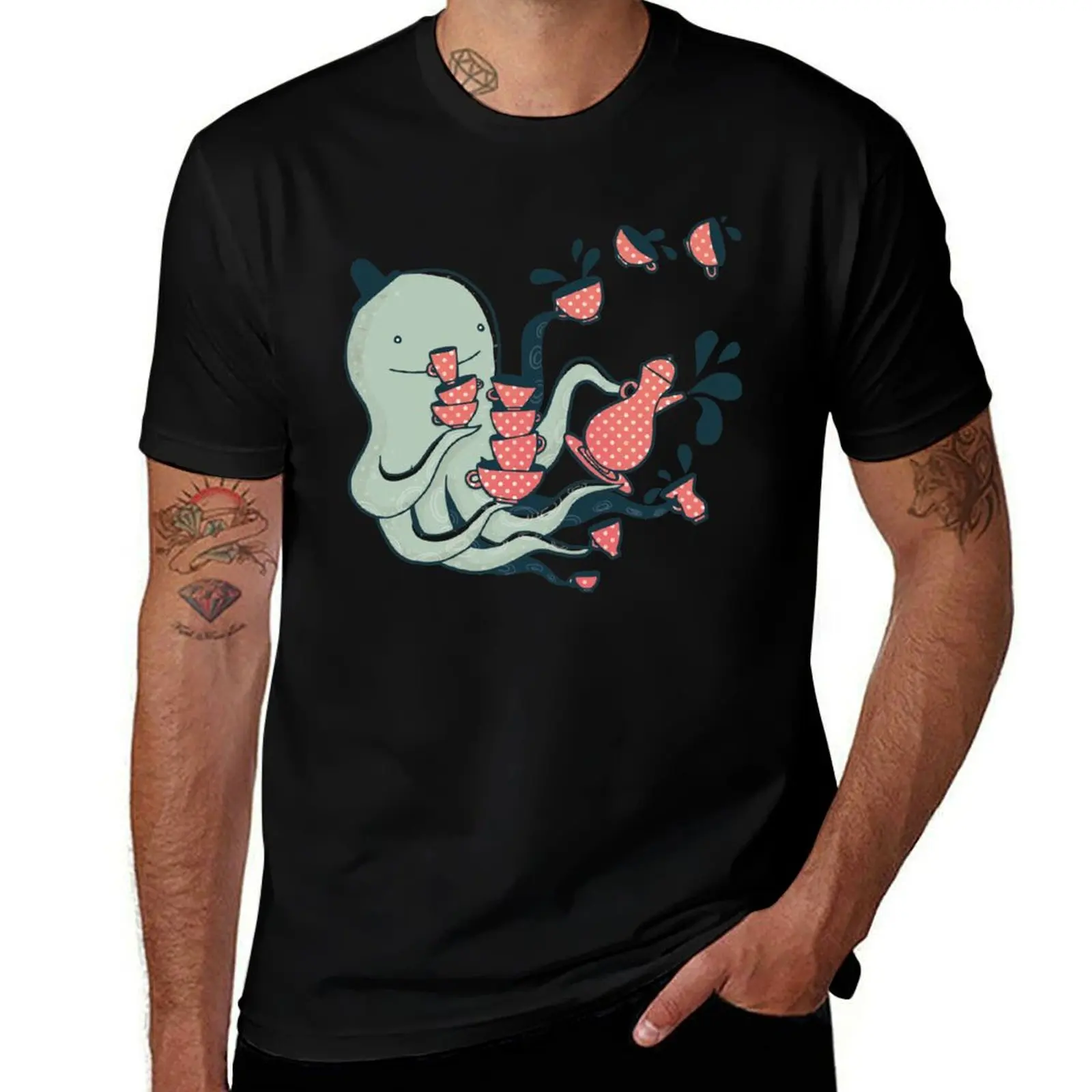 

shirts shirts prints T-Shirt graphic for t t t and man with for shirts Tea man cotton Tentacles funny