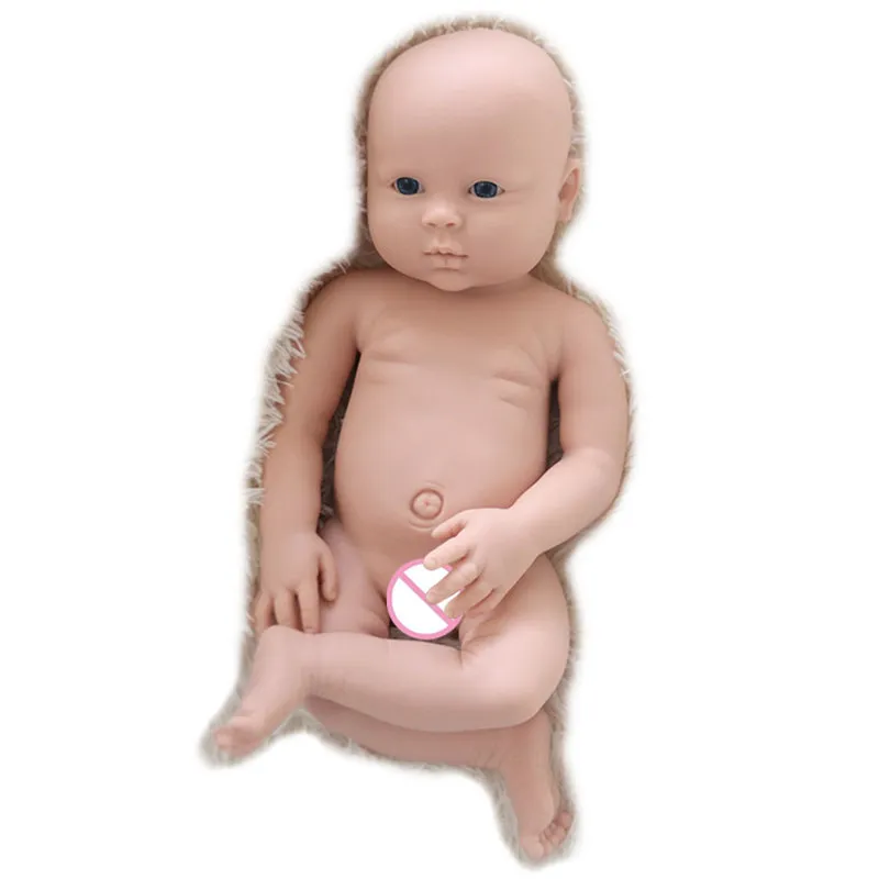 

18inch Reborn doll kits unpainted Girl Reborn kits Full Solid silicone Blank Kits DIY Toy Doll Reborn Parts