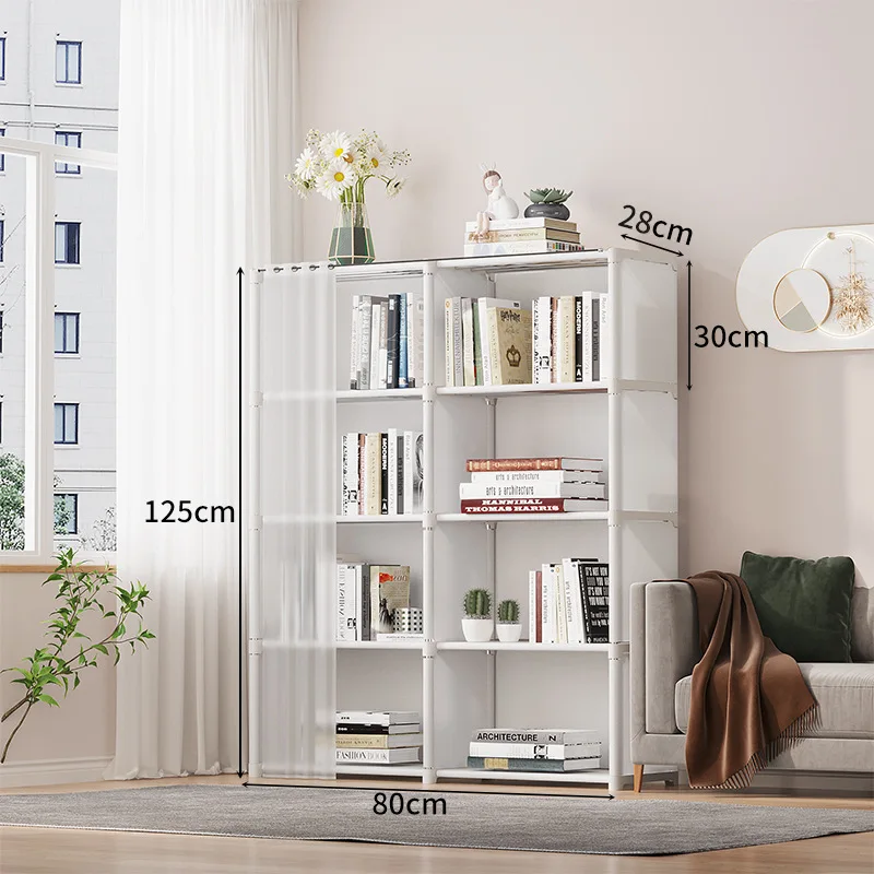 Simple Bookshelf Floor To Floor Storage Rack Living Room Sundries Storage Cabinet Shelf Household Multi-layer Storage Wardrobe