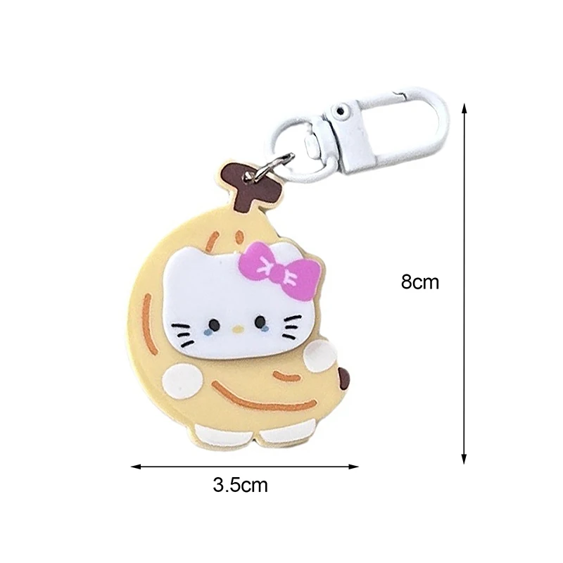 Cute Cartoon Fruit Banana Sanrio Hello Kitty Acrylic Pendant Keychain Backpack Decoration Car Pendant Jewelry Accessories Gifts