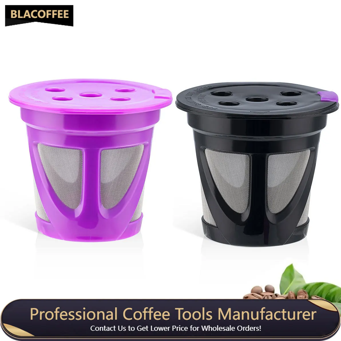 1pc Refillable Coffee Capsule K-cup Filter Cup Reusable Coffee Pod Filled Capsule Compatible for Keurig Machine K-Carafe Tamp