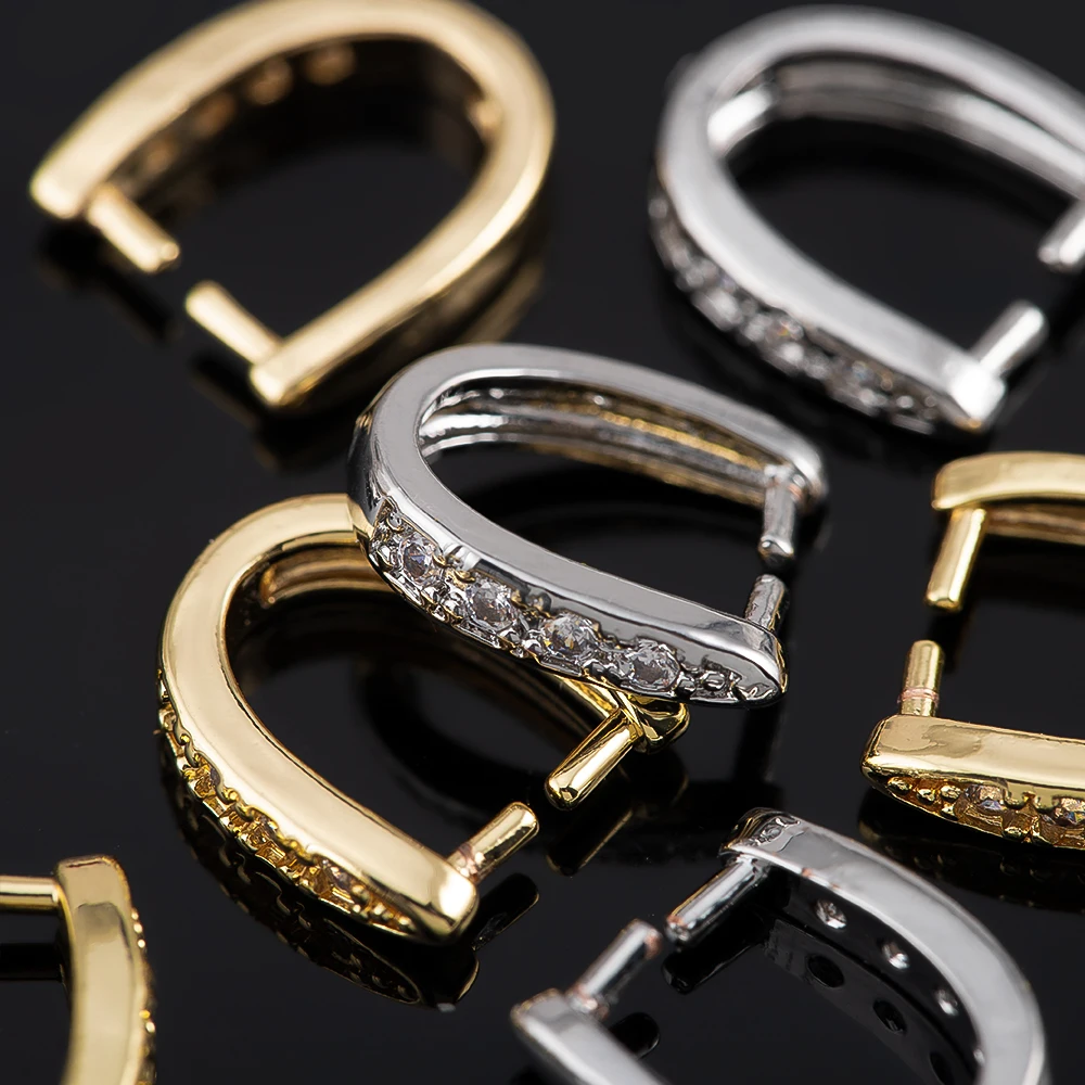 

2/10PCS 18K Gold Color Brass Pendants Connector Charms Snap Clip Clasps High Quality for DIY Jewelry Making Necklace Accessories