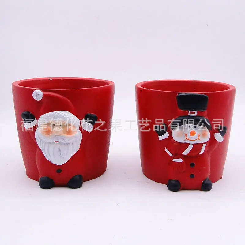 Succulent flower pot, Christmas antlers, snowman, old man, bell, garden courtyard decorations