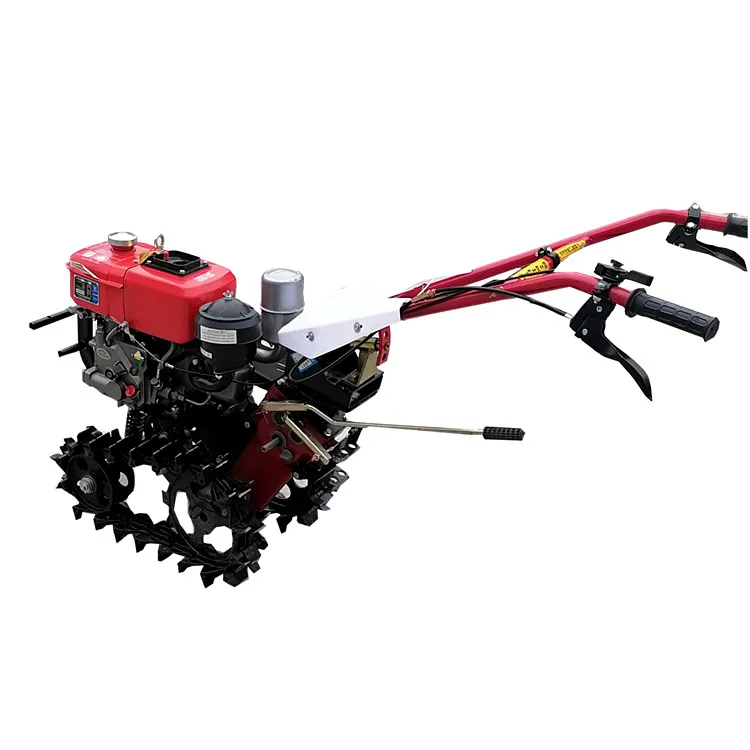 7.5HP gasoline Walk-behind small chain track plow diesel high-horsepower 