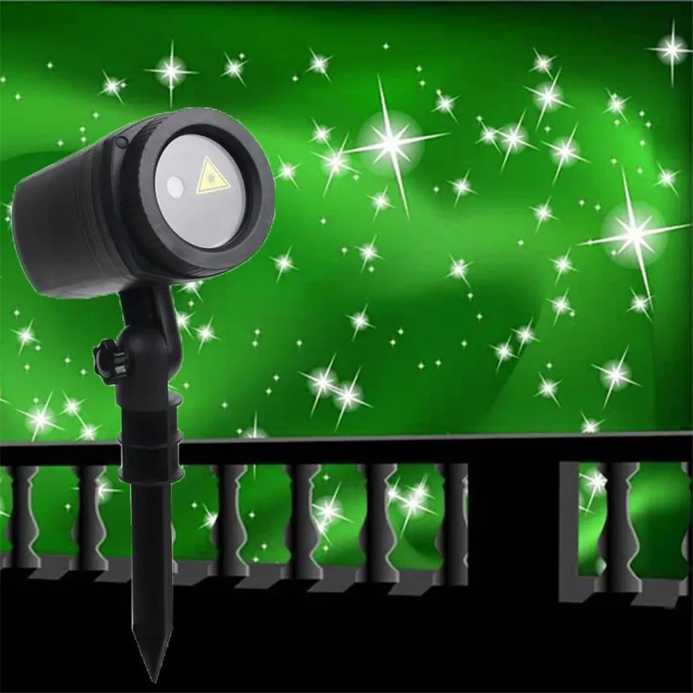 Christmas Laser Projector Lamp Outdoor Twinkle Star Shower Projector Light Holiday Green Firefly Star Projector Spotlight