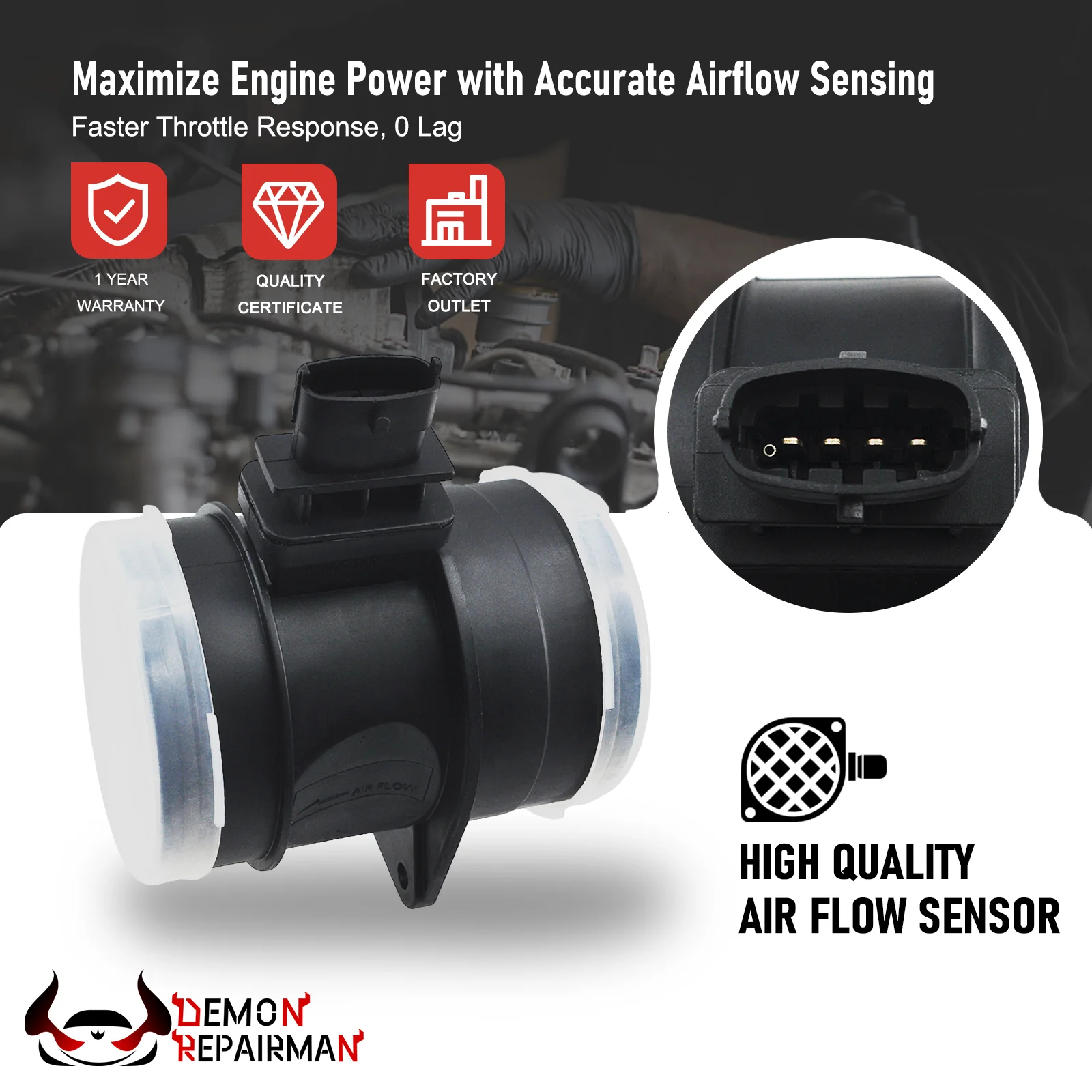 

0281006460 Air Mass Flow Meter Sensor MAF For SAIC MAXUS LDV V80 G10 C00030763 0 281 006 460 Air Flow Meter Sensor