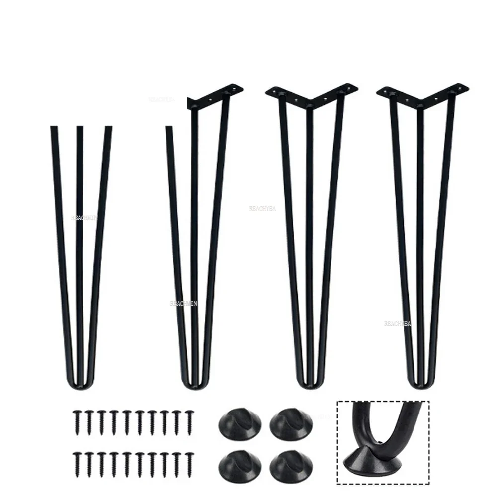 

4Pcs Metal Furniture Table Legs 15-40cm Replacement Legs for Home Desk TV Stand Cabinet Chair Coffee Table Iron Hairpin Legs