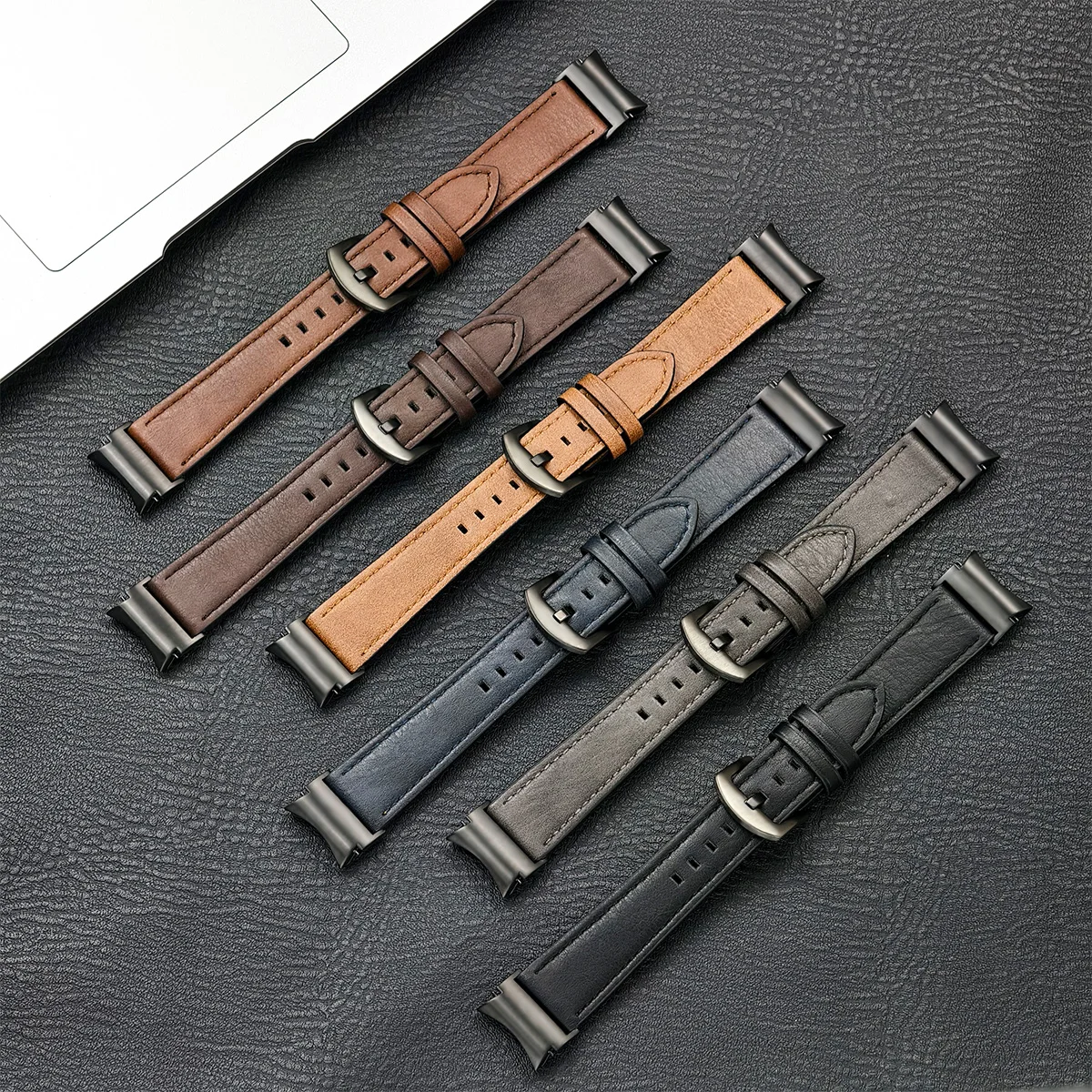 No Gaps Leather Strap for Samsung Galaxy Watch 6 Classic 47mm 43 40 44mm 5Pro 45mm for 4 Classic 42 46mm Quick Fit Band Bracelet