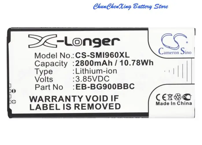 

2800mAh Battery EB-B900BBE,EB-BG900BBC for Samsung Galaxy S5, GT-I9600,GT-I9602,GT-I9700,SM-G860,SM-G900,SM-G9006V